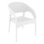 32" White Wickerlook Patio Stackable Dining Arm Chair - Weatherproof and UV-Treated Furniture for Outdoor Comfort