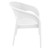 32" White Wickerlook Patio Stackable Dining Arm Chair