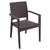 34" Brown Wickerlook Patio Stackable Dining Chair - Commercial-Grade Resin, Comfortable and Weatherproof