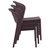 32" Brown Patio Wickerlook Stackable Dining Chair