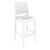 42.5" White Wickerlook Patio Bar Stool - Durable, Elegant, and Perfect for Heavy-Use Areas