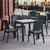 5-Piece Gray Wickerlook Square Patio Dining Set 34"