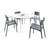 Elegant 5-Piece White & Gray Patio Dining Set: Sleek & Sturdy