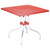 Forza 31" Red and Silver Patio Square Folding Dining Table - Strong, Sturdy, and Easy to Store