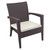 35" Brown Outdoor Patio Wickerlook Club Chair with Natural Sunbrella cushion