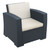 Versatile & Durable: 33" Gray Outdoor Patio Club Chair with Sunbrella Cushion