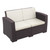 Cozy Outdoor Comfort: 55" Brown Patio Loveseat with Sunbrella Cushion