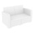 55" White Outdoor Patio Loveseat with Natural Beige Sunbrella Cushion