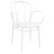 33.5" White Stackable Patio XL Dining Armchair - Weatherproof and Durable Resin Furniture