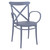 34.25" Gray Cross Stackable Patio XL Dining Armchair - Weatherproof, UV-Resistant Outdoor Furniture