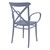 34.25" Gray Cross Stackable Patio XL Dining Armchair