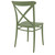 34.25" Olive Green Patio Cross Armless Dining Chair