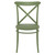 34.25" Olive Green Patio Cross Armless Dining Chair