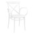 34.25" Durable White Stackable Outdoor Patio XL Arm Chair for Restaurants and Cafes