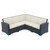 Spacious & Stylish: 5-Piece Gray Outdoor Patio Sectional with Sunbrella Cushion