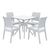 Elegant 5-Piece White Patio Dining Set: Stylish Wickerlook Design for Outdoor Bliss