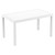 55" White Wickerlook Rectangular Patio Dining Table - Commercial Durability for Outdoor Dining