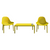 Contemporary 3-Piece Yellow Patio Lounge Set: Durable and Weatherproof