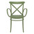 34.25" Olive Green Stackable Outdoor Patio XL Arm Chair