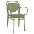 Relax and Enjoy the Outdoors with the 33.5" Olive Green Stackable Outdoor Patio XL Arm Chair