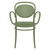 33.5" Olive Green Stackable Outdoor Patio XL Arm Chair