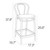 37.75" Gray Solid Outdoor Patio Counter Stool