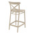 37.75" Taupe Brown Solid X Accented Outdoor Patio Counter Stool