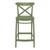 37.75" Olive Green Solid X Accented Outdoor Patio Counter Stool
