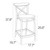 37.75" White Solid X Accented Outdoor Patio Counter Stool