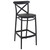 41.75" Black Solid X Accented Outdoor Patio Bar Stool - Classic Design, UV Resistant, Suitable for Heavy Use