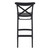 41.75" Black Solid X Accented Outdoor Patio Bar Stool