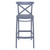 41.75" Gray Solid X Accented Outdoor Patio Bar Stool