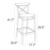 41.75" Gray Solid X Accented Outdoor Patio Bar Stool