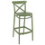 41.75" Olive Green Solid X Accented Outdoor Patio Bar Stool - Classic Design, UV Resistant