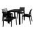 Durable 5-Piece Black Outdoor Patio Dining Set