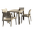 Sturdy and Stylish 5-Piece Taupe Brown Patio Dining Set