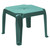 Durable and Weatherproof Set of 2 Green Patio Stackable Square Side Tables 16"