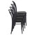 33.5" Black Patio Armless Stackable Dining Chair