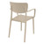 33" Taupe Brown Solid Stackable Patio Dining Arm Chair