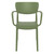 33" Olive Green Solid Stackable Patio Dining Arm Chair