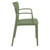 33" Olive Green Solid Stackable Patio Dining Arm Chair