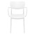 33" White Solid Stackable Patio Dining Arm Chair