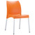 31.5" Orange and White Stackable Outdoor Patio Armless Dining Chair