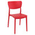 33" Red Solid Stackable Patio Dining Chair - Commercial Strength, Easy to Clean, Ideal for Restaurants and Cafes