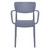 33" Gray Stackable Patio Dining Arm Chair