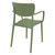 33" Olive Green Stackable Patio Dining Arm Chair