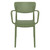 33" Olive Green Stackable Patio Dining Arm Chair
