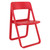 Durable 32.25 Inch Red Outdoor Resin Folding Chair - Perfect for Outdoor Spaces and Patios