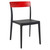 33" Black and Red Patio Dining Chair - Commercial-Grade Resin with Polycarbonate Back