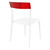 33" White and Red Patio Dining Chair